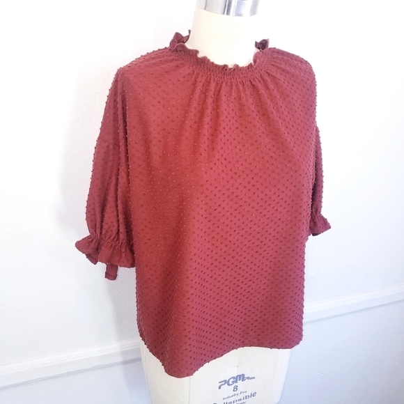 Madewell | Clipdot Ruffle‎ Chiffon Poplin top, size Medium. - Picture 5 of 14